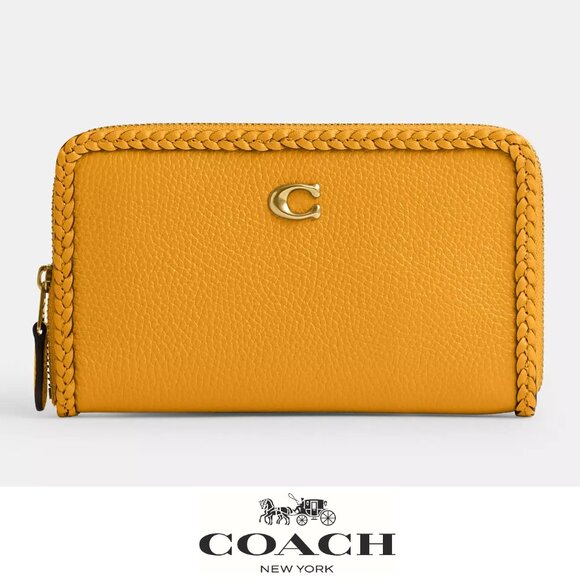🥰 Coach Medium Zip Around Wallet With Braid - Picture 1 of 13